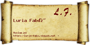 Luria Fabó névjegykártya